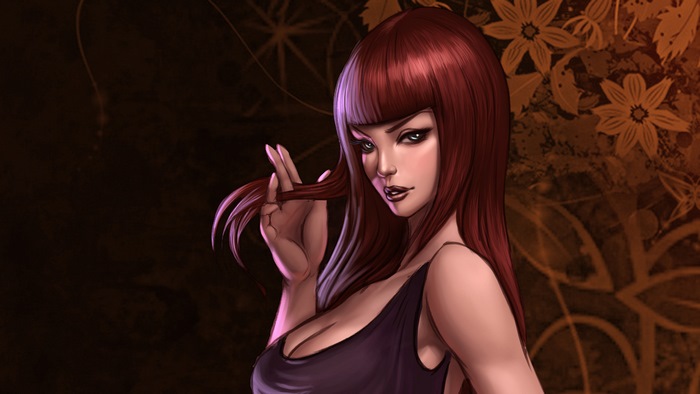 Redhead fantasy girl artwork