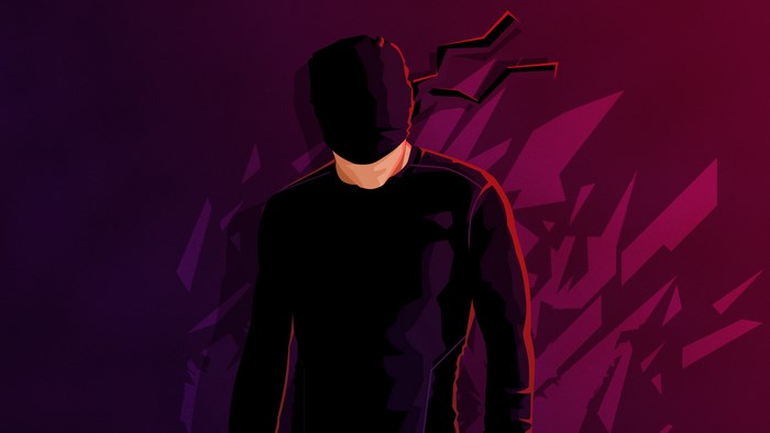 Daredevil from TV Show Minimalist Digital Art