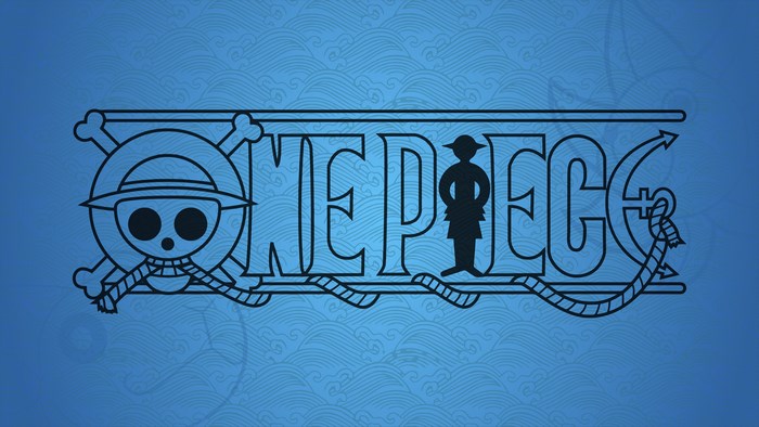 One Piece Logo with Straw Hat Jolly Roger