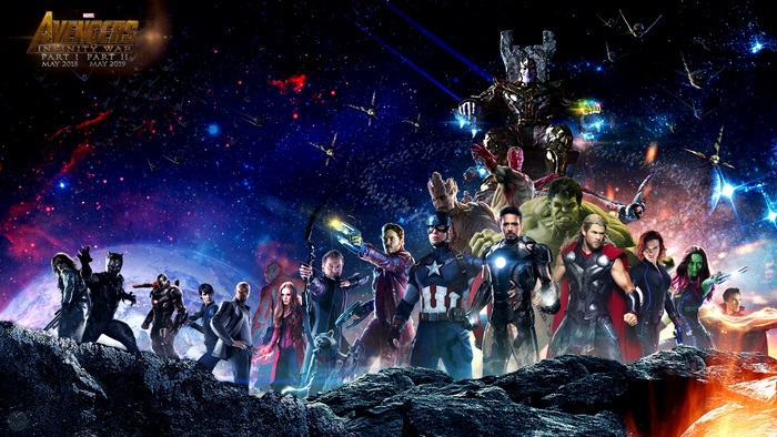 Avengers: Infinity War characters in space