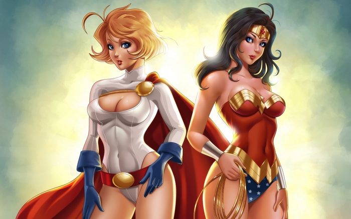 Wonder Woman and Power Girl artwork