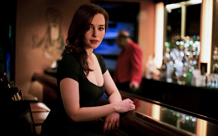Emilia Clarke at a bar