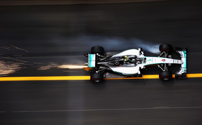 Mercedes-AMG F1 W07 Hybrid Formula 1 car on track