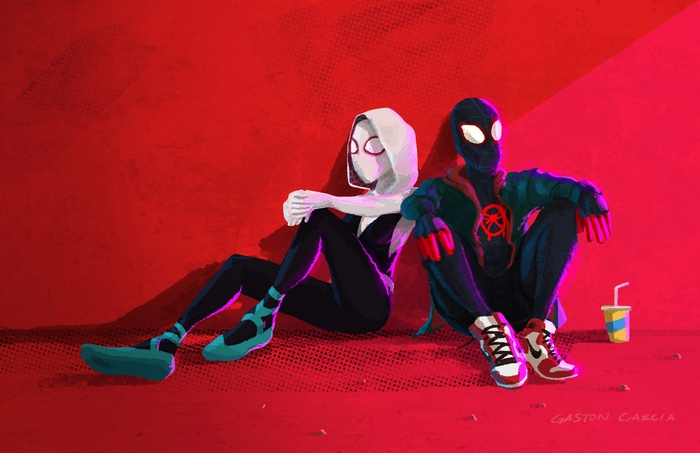 Gwen Stacy and Spiderman Digital Artwork