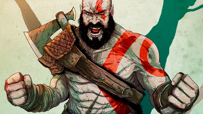 Kratos from God of War 4 artwork