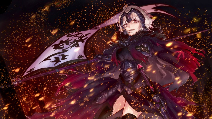 Jeanne d'Arc Alter from Fate/Grand Order holding a flag