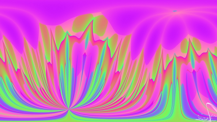 Abstract digital art with vibrant pink and green colors