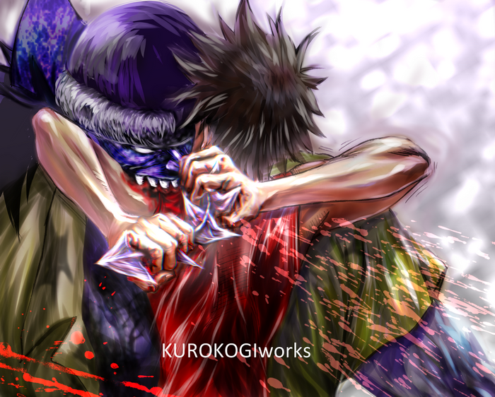 Man in Mask Fighting with Shuriken
