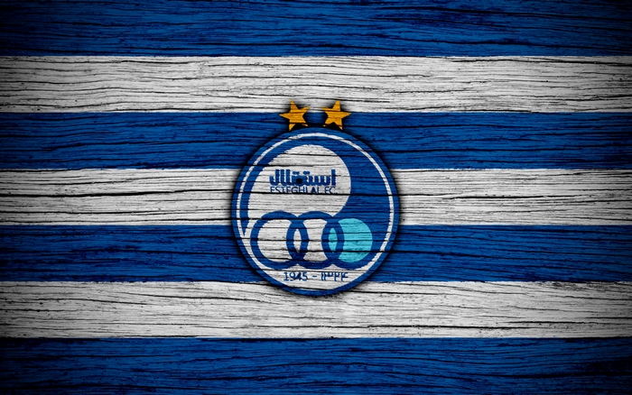 Esteghlal F.C. Emblem on Blue and White Stripes