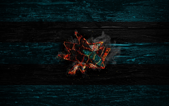San Jose Sharks Logo on Dark Wood