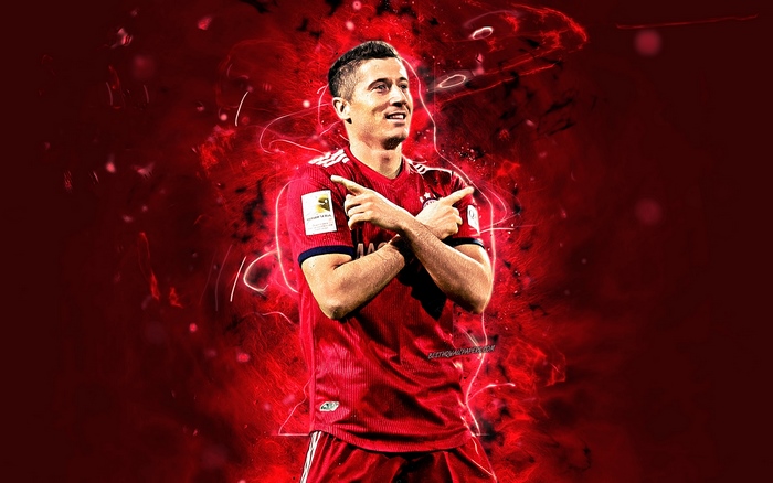 Robert Lewandowski in FC Bayern Munich Red Jersey
