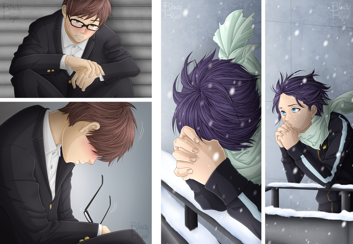 Kazuma and Yato from Noragami in the snow