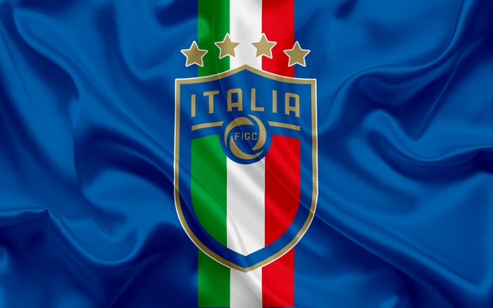 Italy Soccer Emblem with Italian Flag Colors