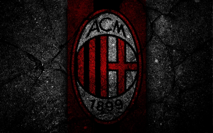 A.C. Milan Emblem on Dark Grunge Background