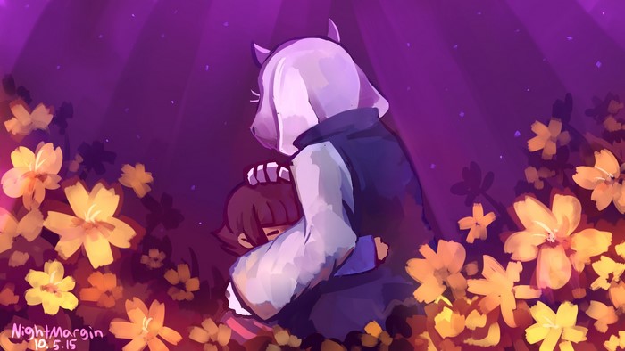 Toriel Comforting Frisk in Undertale
