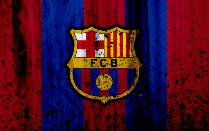 FC Barcelona Logo on Red and Blue Background
