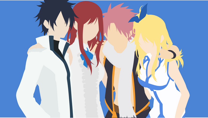Natsu, Gray, Lucy, and Erza from Fairy Tail