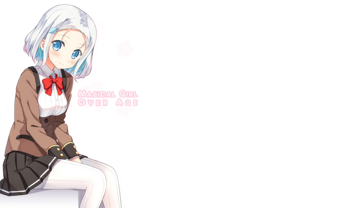 Anime Girl in School Uniform with White Hair