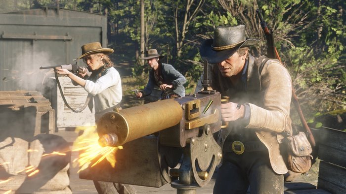 Arthur Morgan and Sadie Adler in Intense Gunfight