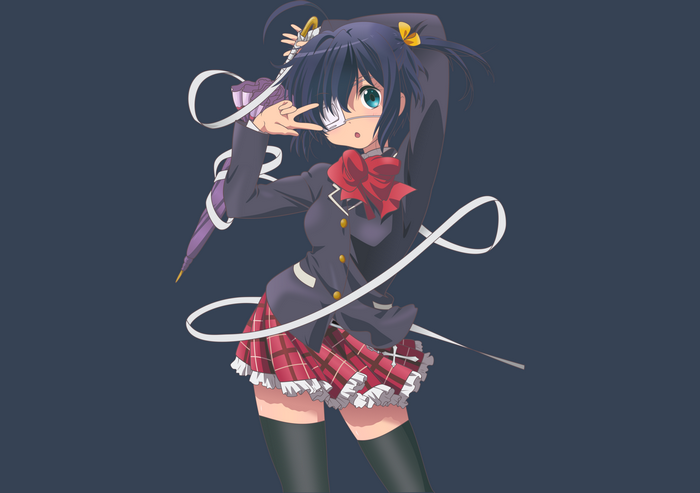 Rikka Takanashi with Ribbon and Umbrella Pose