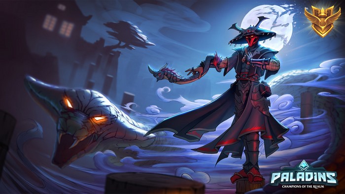 Moji from Paladins with a dragon