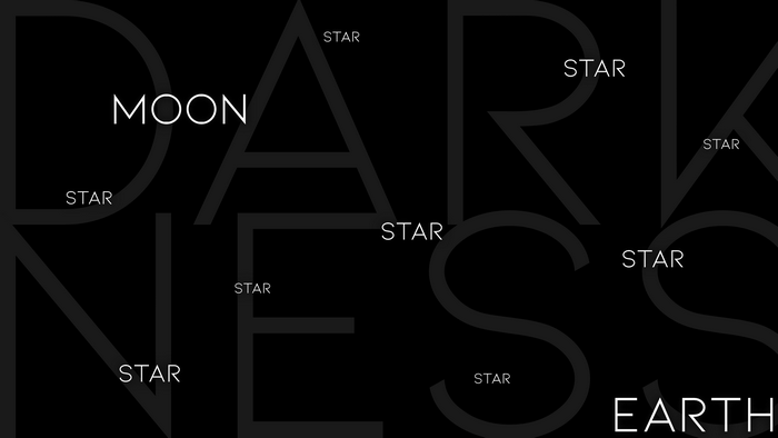 Darkness Moon Star Earth Minimalist Design