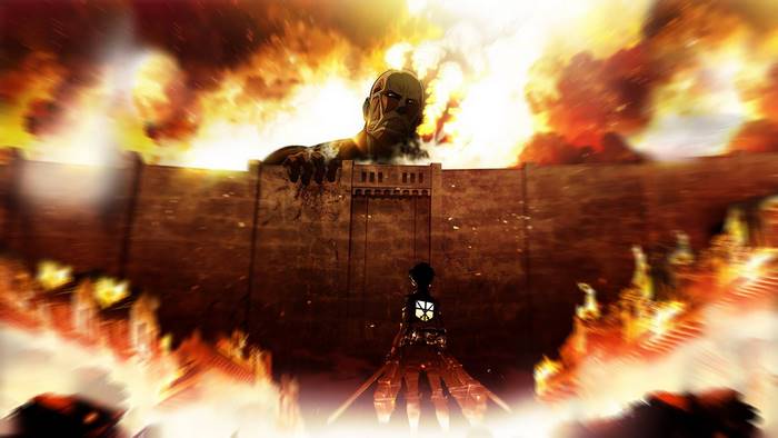 Eren Yeager Facing the Colossal Titan