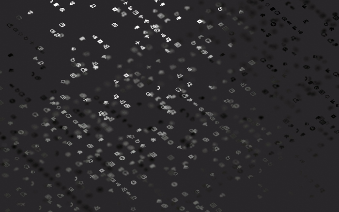 Minimal Icons on Dark Background 4K