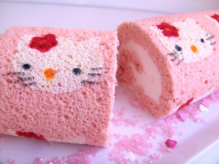 Hello Kitty Swiss Roll Cake