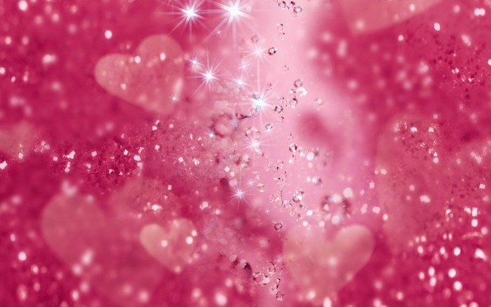 Pink Glitter Hearts and Sparkles