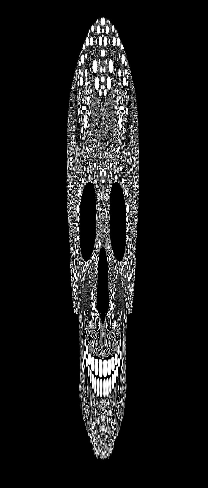 Intricate Black and White Skull Design