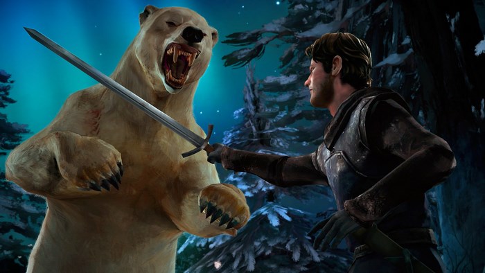Man fighting a bear in Game of Thrones