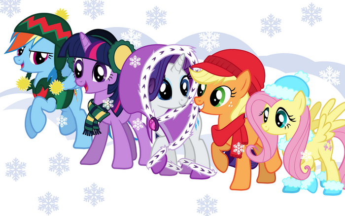My Little Pony characters in winter attire