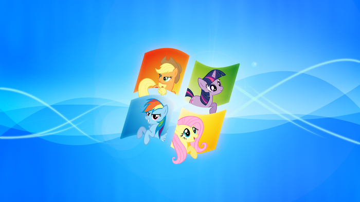 My Little Pony characters on Windows logo