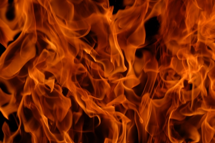 Close-up of orange flames