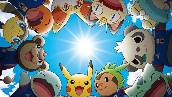 Happy Pokémon Team Circle Featuring Pikachu