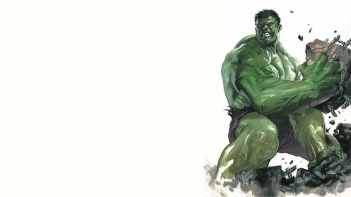Hulk holding a rock