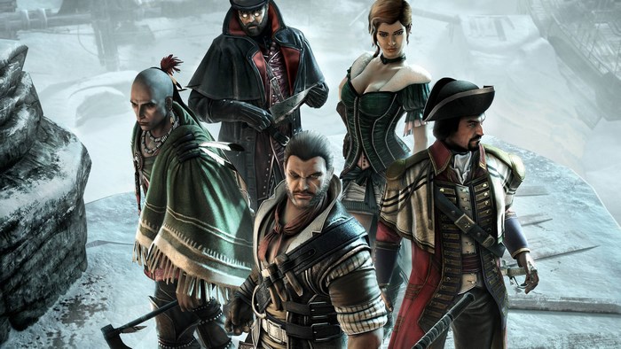 Assassin's Creed Unity characters in snowy environment
