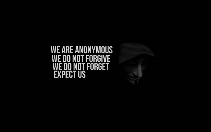 Anonymous mask and text