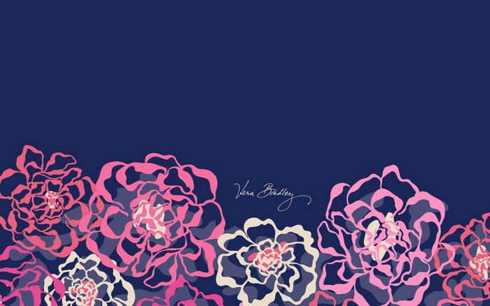 Vera Bradley floral pattern on navy blue