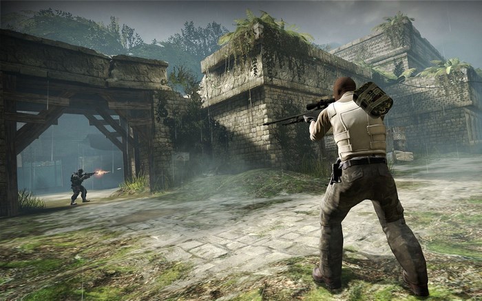 Counter-Strike: Global Offensive jungle ruins combat