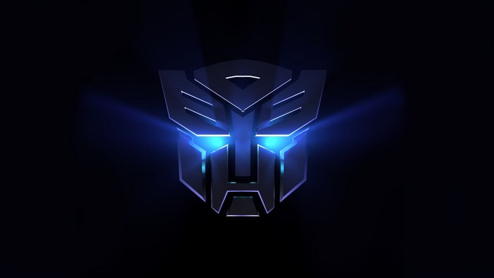 Transformers Autobot Logo with Blue Glow
