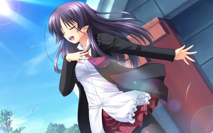 Anime girl in school uniform