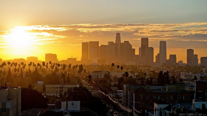 Los Angeles Skyline at Sunrise