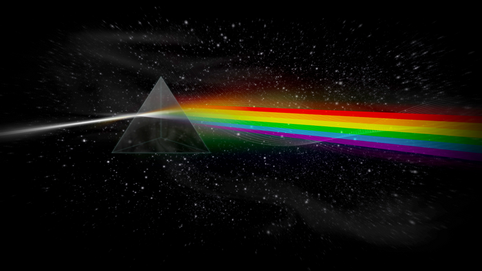 Pink Floyd prism light spectrum space