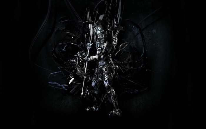 Predator holding a spear