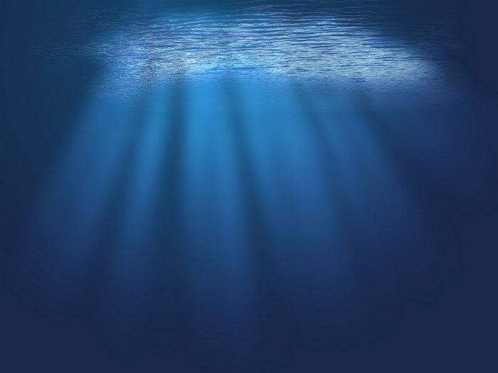 Underwater scene with sunbeams
