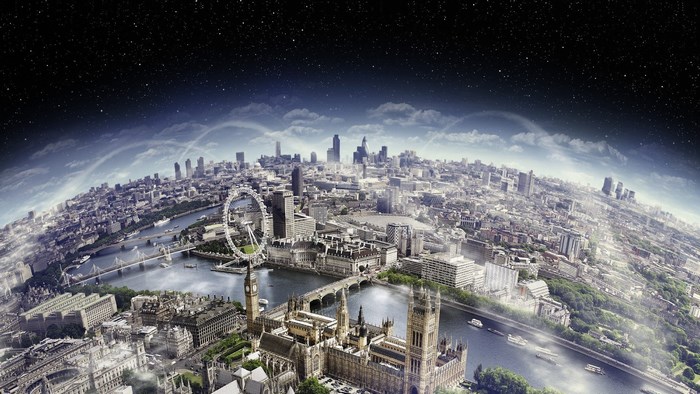 Panoramic View of London from Space