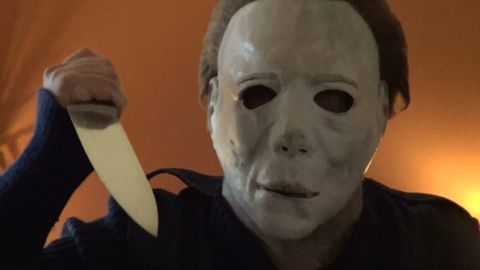 Michael Myers holding a knife