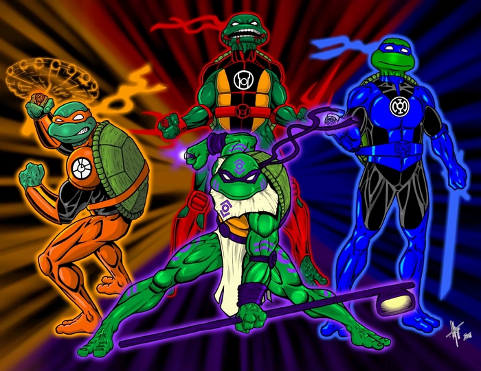 Teenage Mutant Ninja Turtles as Lantern Corps members